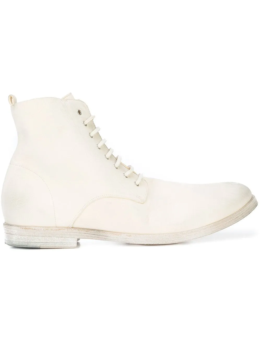 Off White Deer Leather Lista Ankle Boot