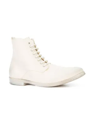 Off White Deer Leather Lista Ankle Boot