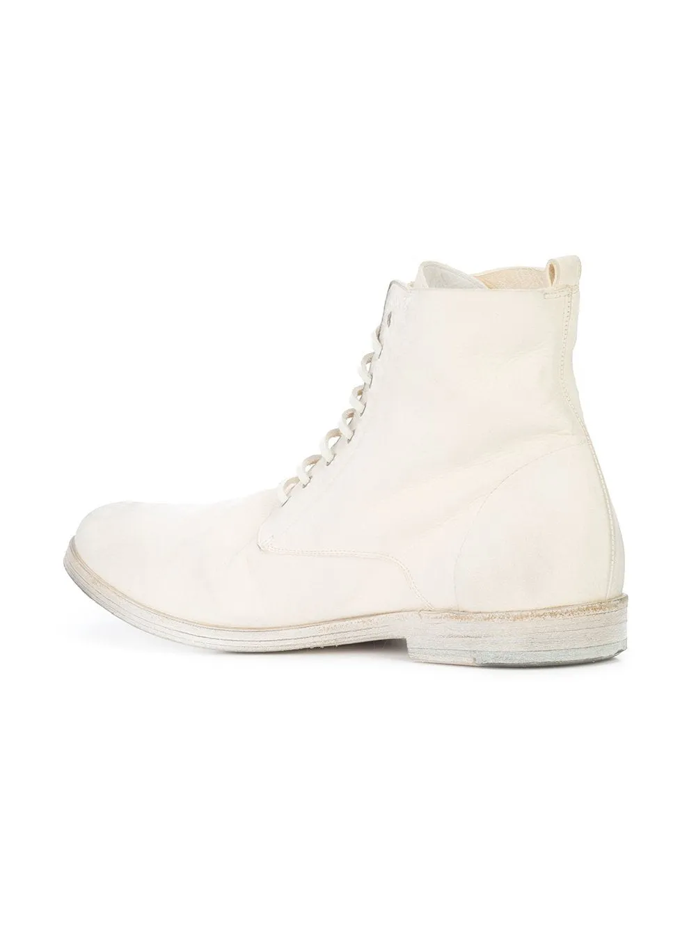 Off White Deer Leather Lista Ankle Boot