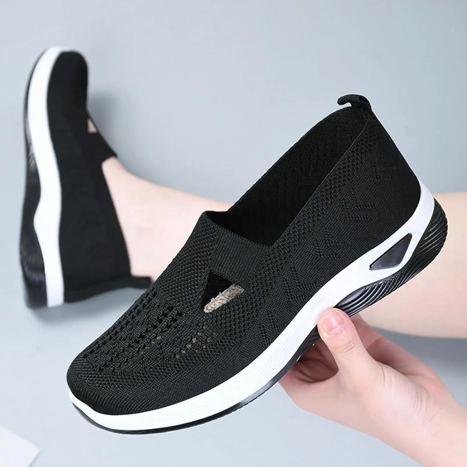 Orthopedic Comfortable Walking Shoes for Women Slip On Sneakers with Arch Support Casual Loafers Plantar Fasciitis Relief Foot Heel Pain Diabetic