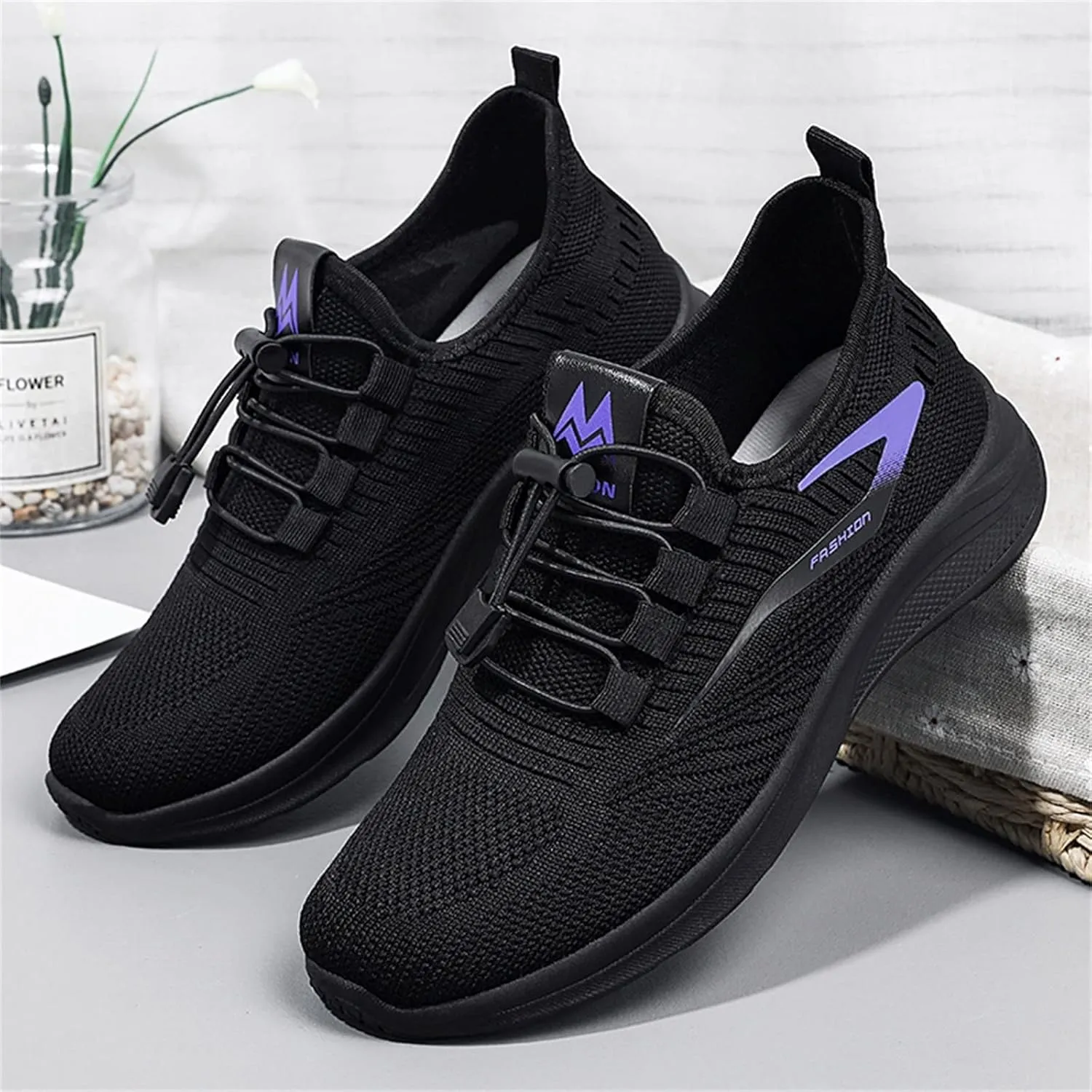 Orthopedic Shoes for Women Running Walking Fashion Strappy Volleyball Shoe Canvas Mesh Knit Low Top Casual Shoes