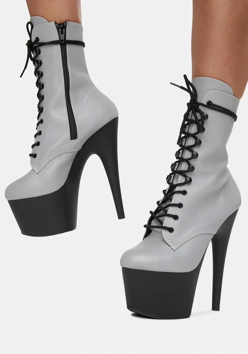 Own The Spotlight Reflective Platform Boots