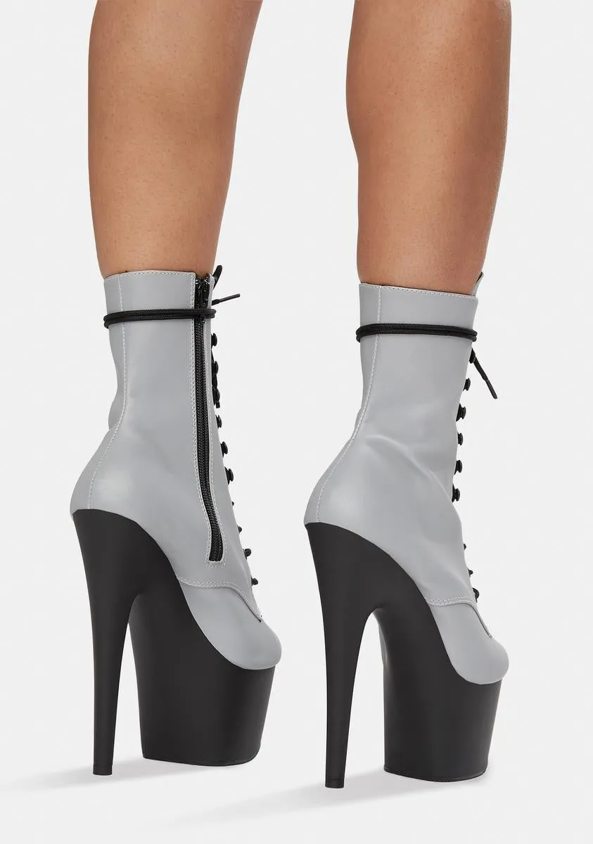 Own The Spotlight Reflective Platform Boots