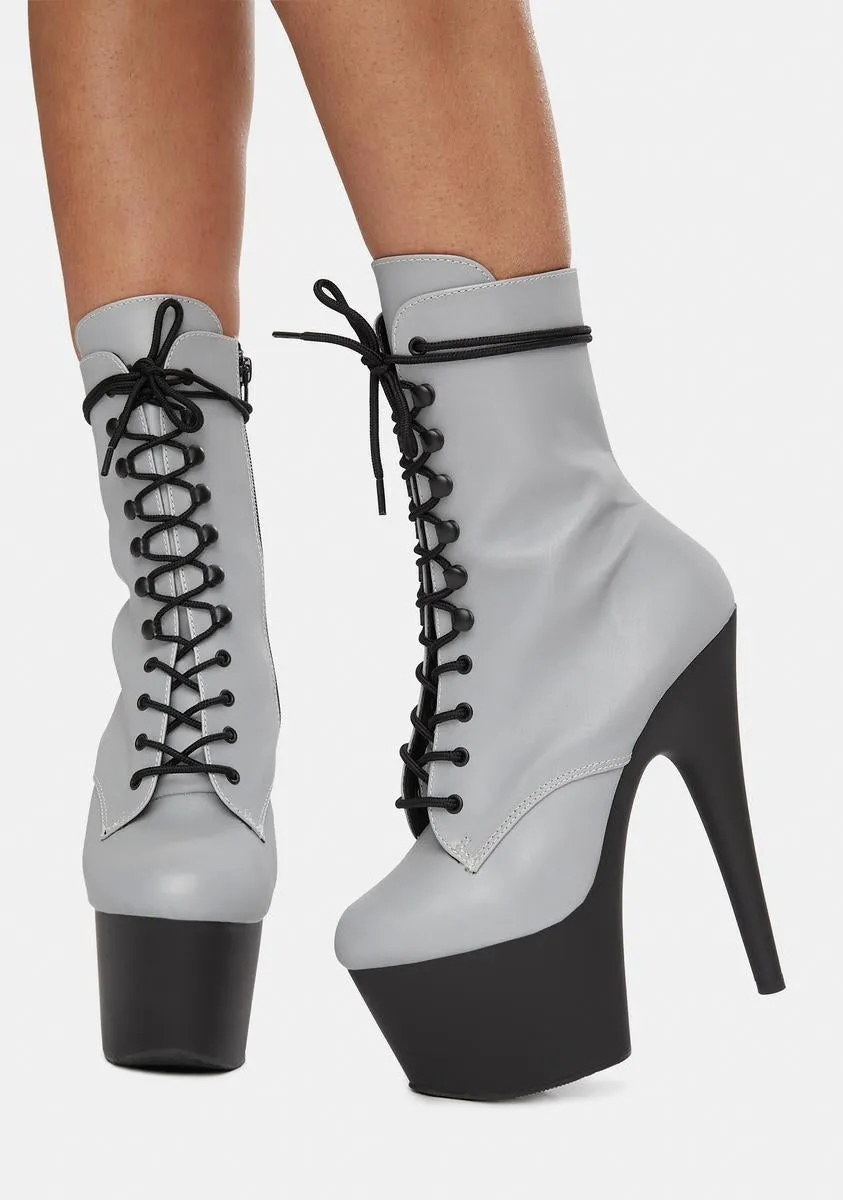 Own The Spotlight Reflective Platform Boots