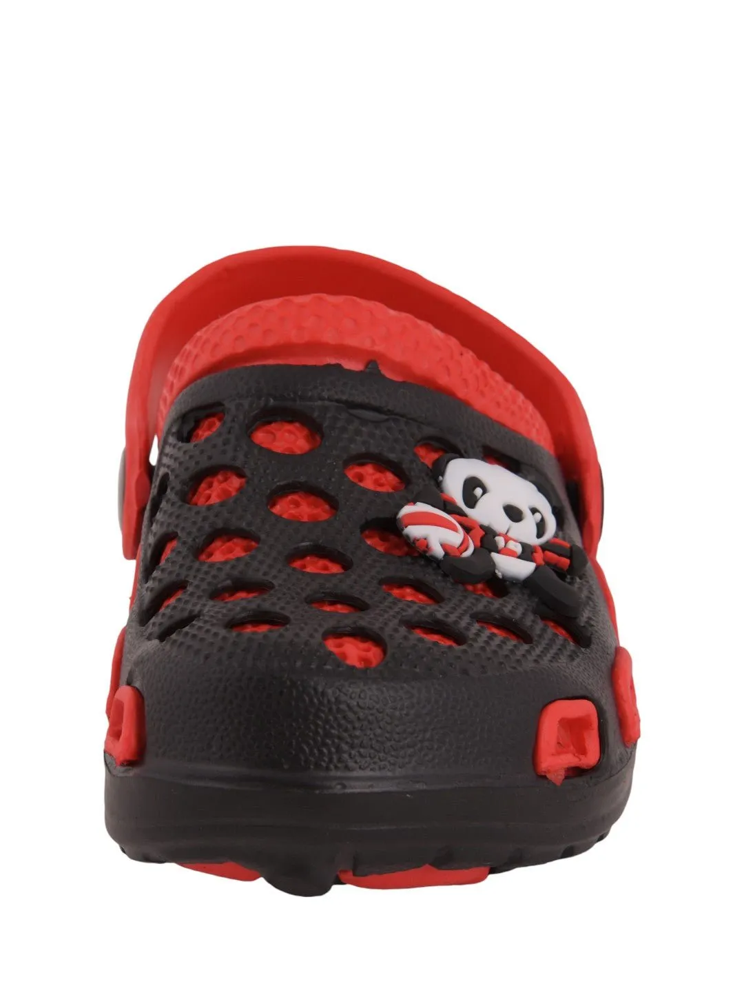 Panda-Themed Clogs for Boys - Red and Black