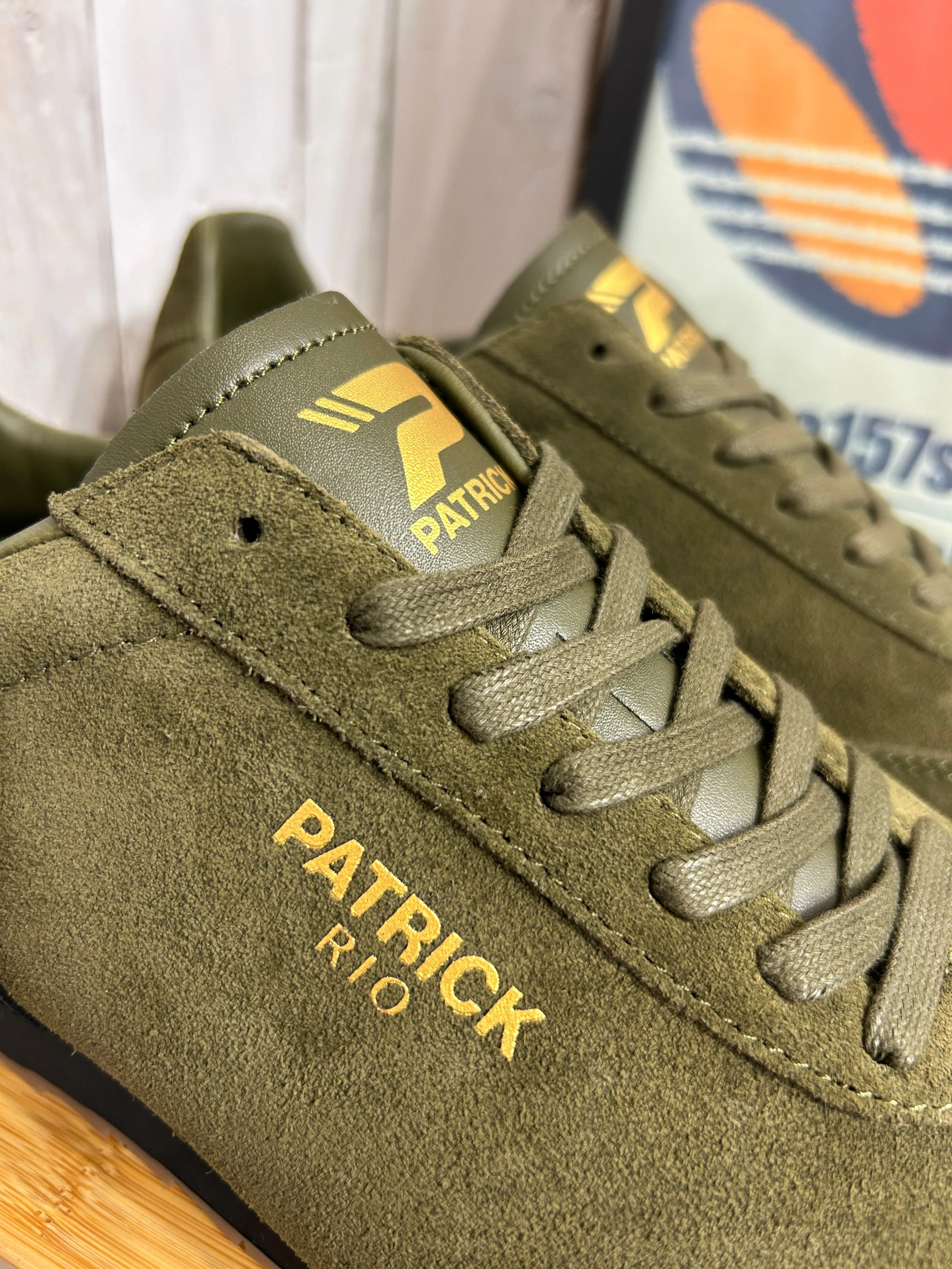 Patrick Rio Suede Trainers - Olive