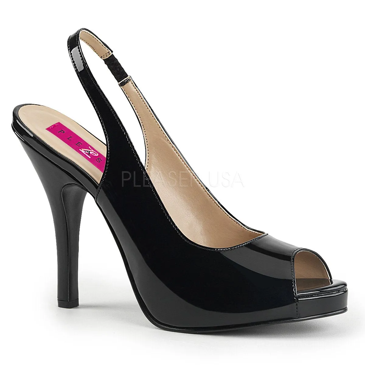 Peep Toe Slingback Sandal with 5-inch Spike Heel 3-colors EVE-04