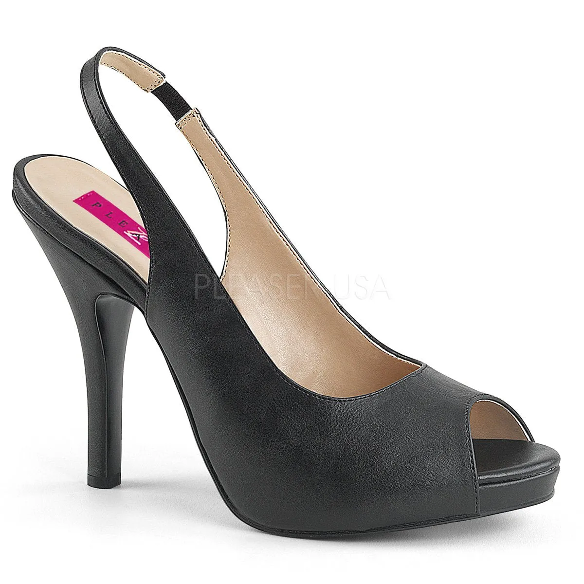 Peep Toe Slingback Sandal with 5-inch Spike Heel 3-colors EVE-04