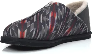 PENDLETON Men's Couch Cruiser Slippers  Double-Face Shearling with Patterned Collapsible Heels and Indoor/Outdoor Sole