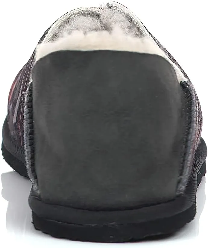 PENDLETON Men's Couch Cruiser Slippers  Double-Face Shearling with Patterned Collapsible Heels and Indoor/Outdoor Sole