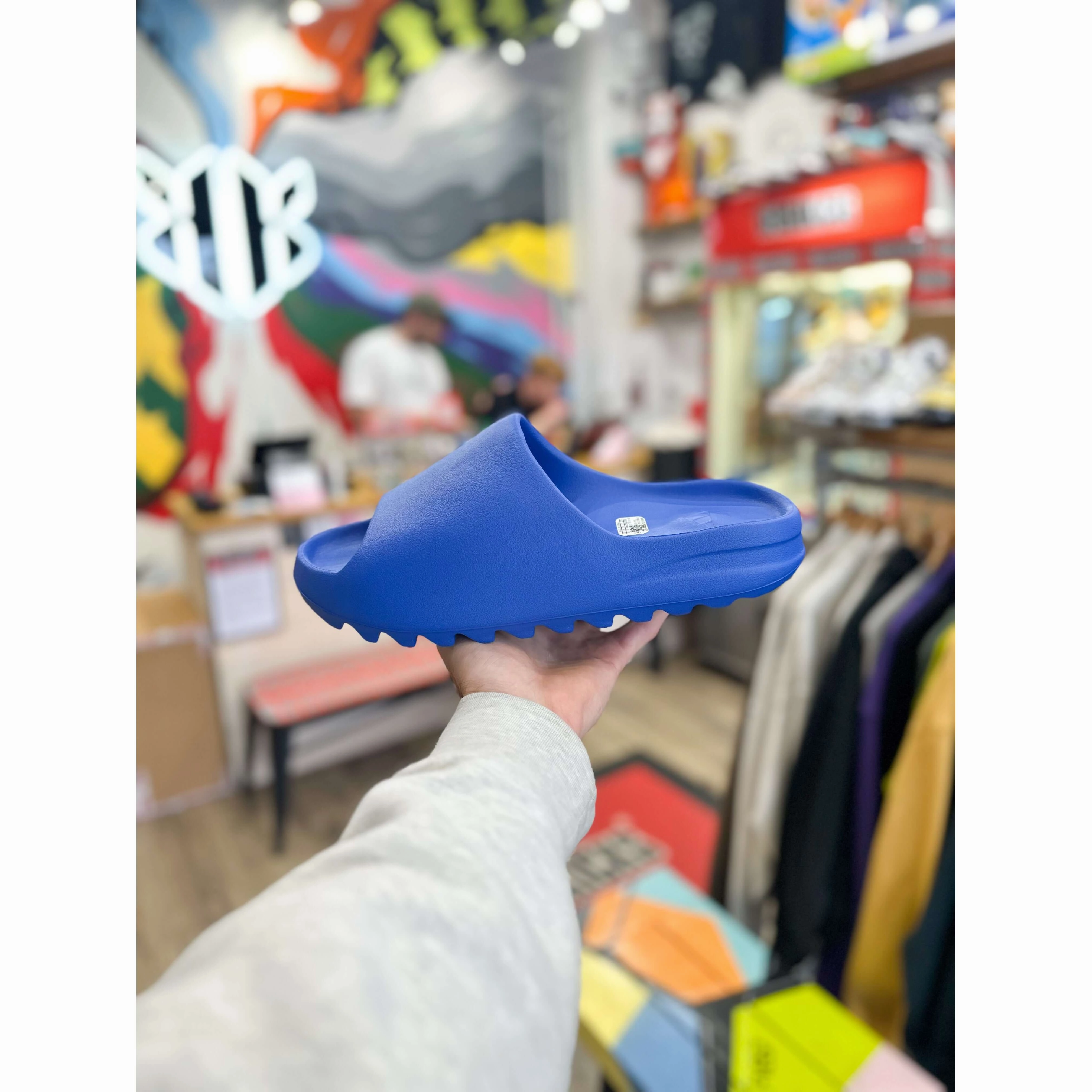 Supportive Skip Step adidas Yeezy Slide Azure