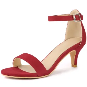 Perphy Open Toe Ankle Strap Kitten Heels Sandals