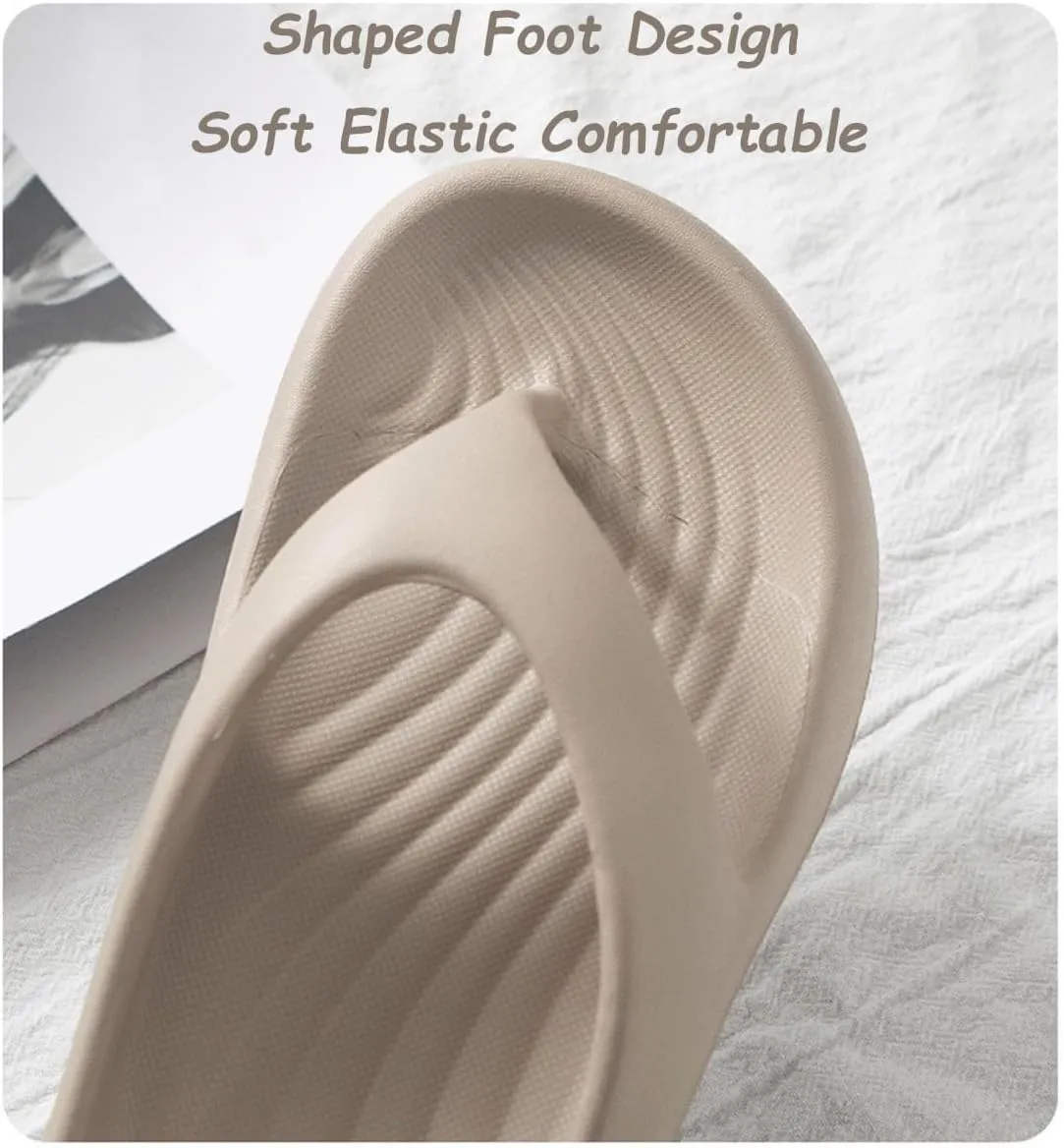 Pillow Arch Support Flip Flops, Orthopedic Beach Slippers, Non-Slip Soft Comfortable Walking Platform Sandals, Lightweight, Cushioning, Shock-Absorbing