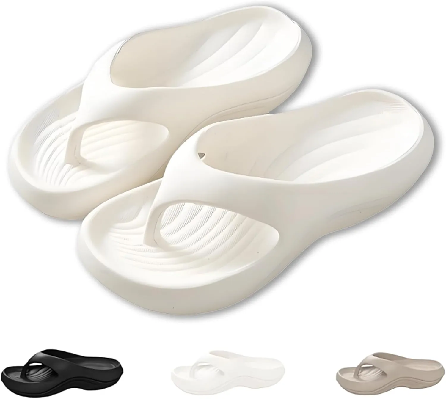 Pillow Arch Support Flip Flops, Sandals for Women,Lightweight Cushioned Shock-Absorbing Flip Flops with Arch Support,Non-Slip Walking Sandals,Summer Beach Shoes