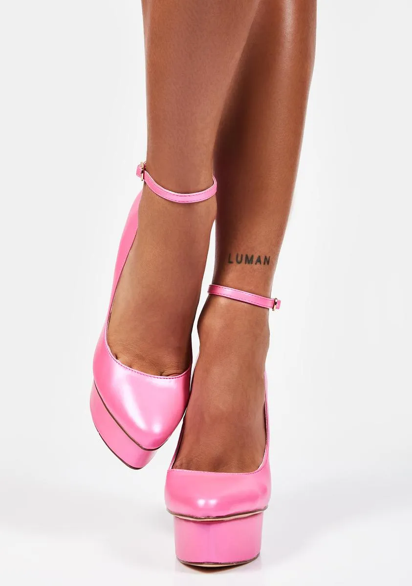 Pink Hassiba Platform Heels