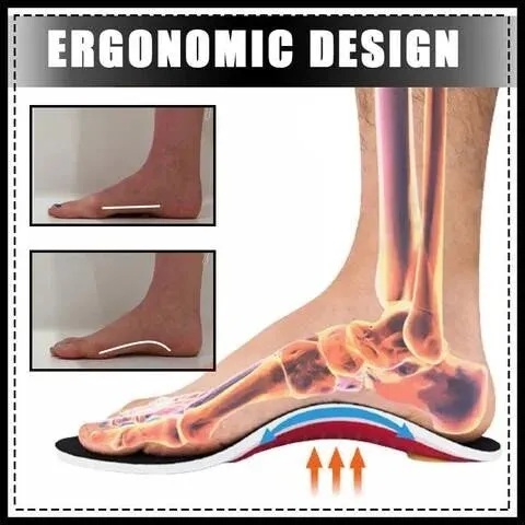 Plantar Fasciitis Medium Arch Support Orthopedic Insoles Flat Heel Pain Shock Absorption Comfortable Insoles
