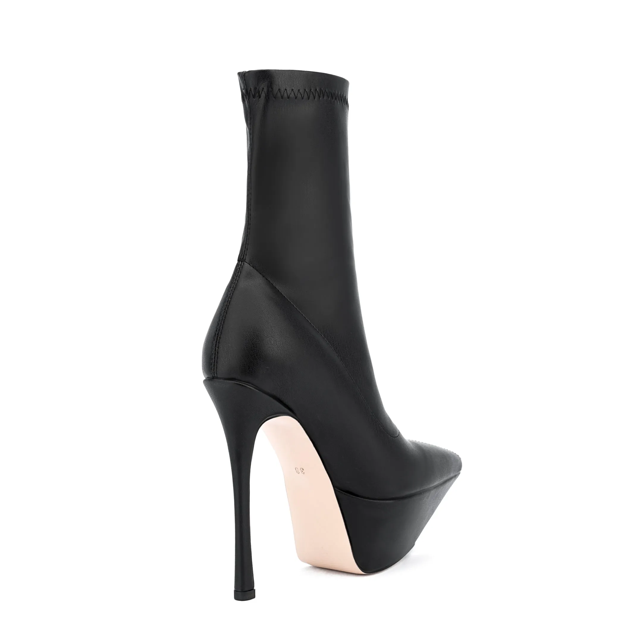 Platform Ankle Boots Pointed Toe Stiletto High Heels Elastic Short Booties for Women