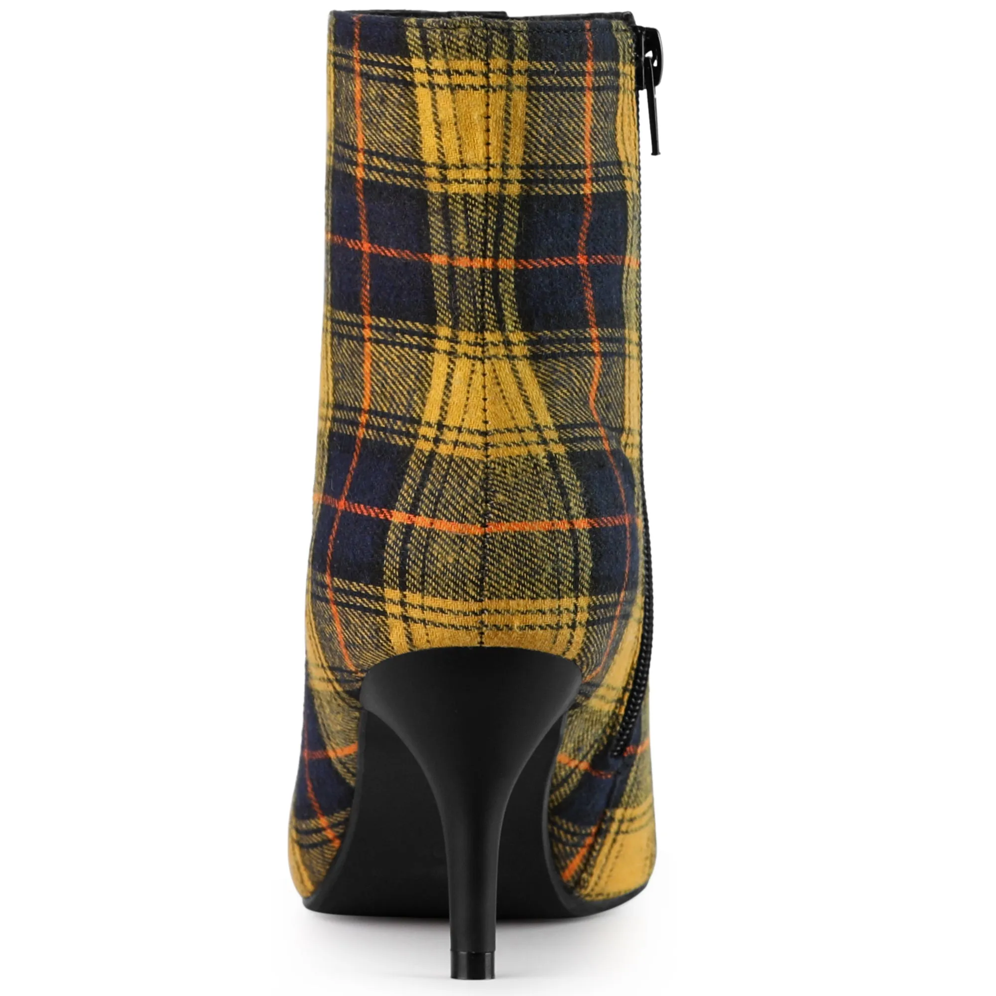 Pointed Toe Stiletto Heel Houndstooth Ankle Booties