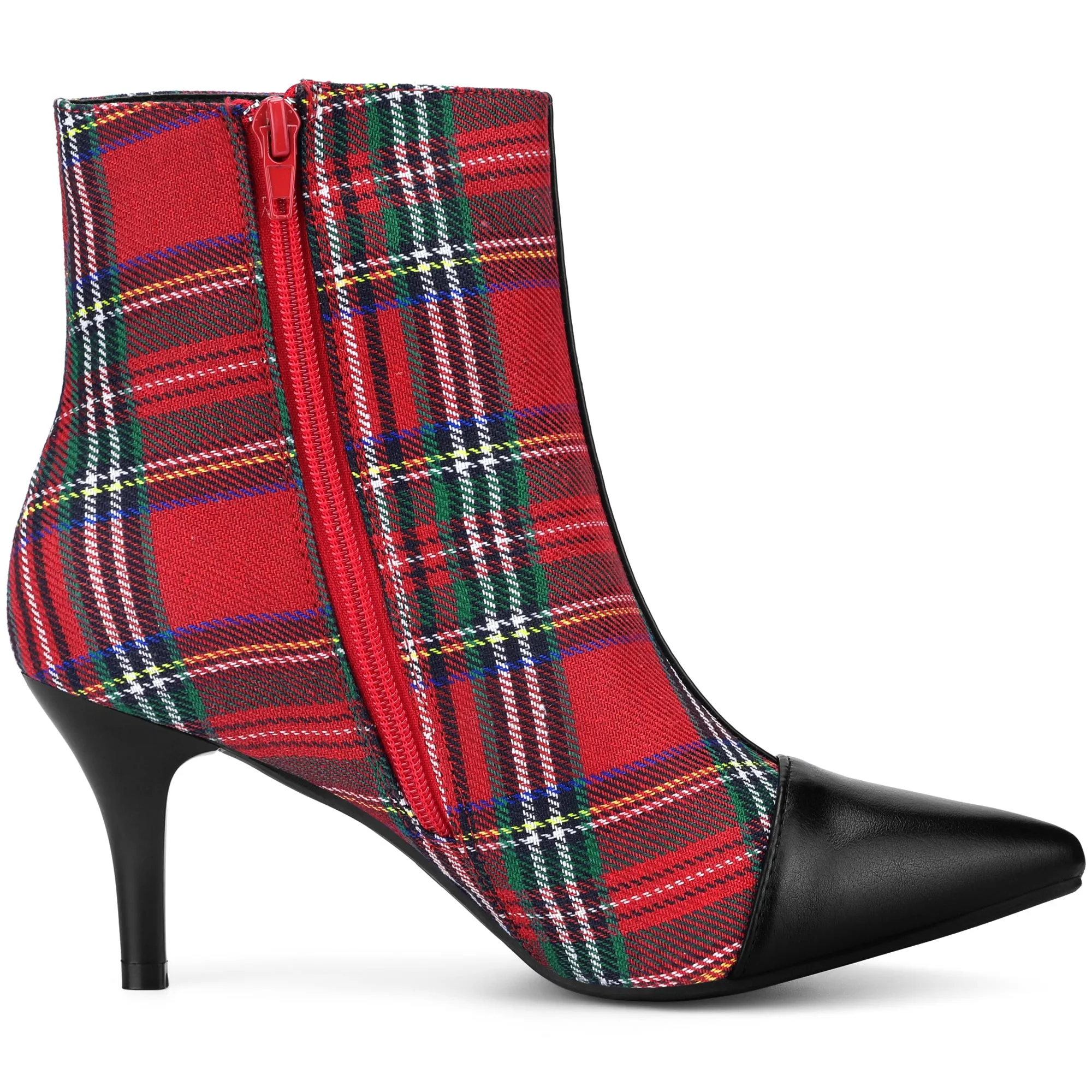 Pointed Toe Stiletto Heel Houndstooth Ankle Booties