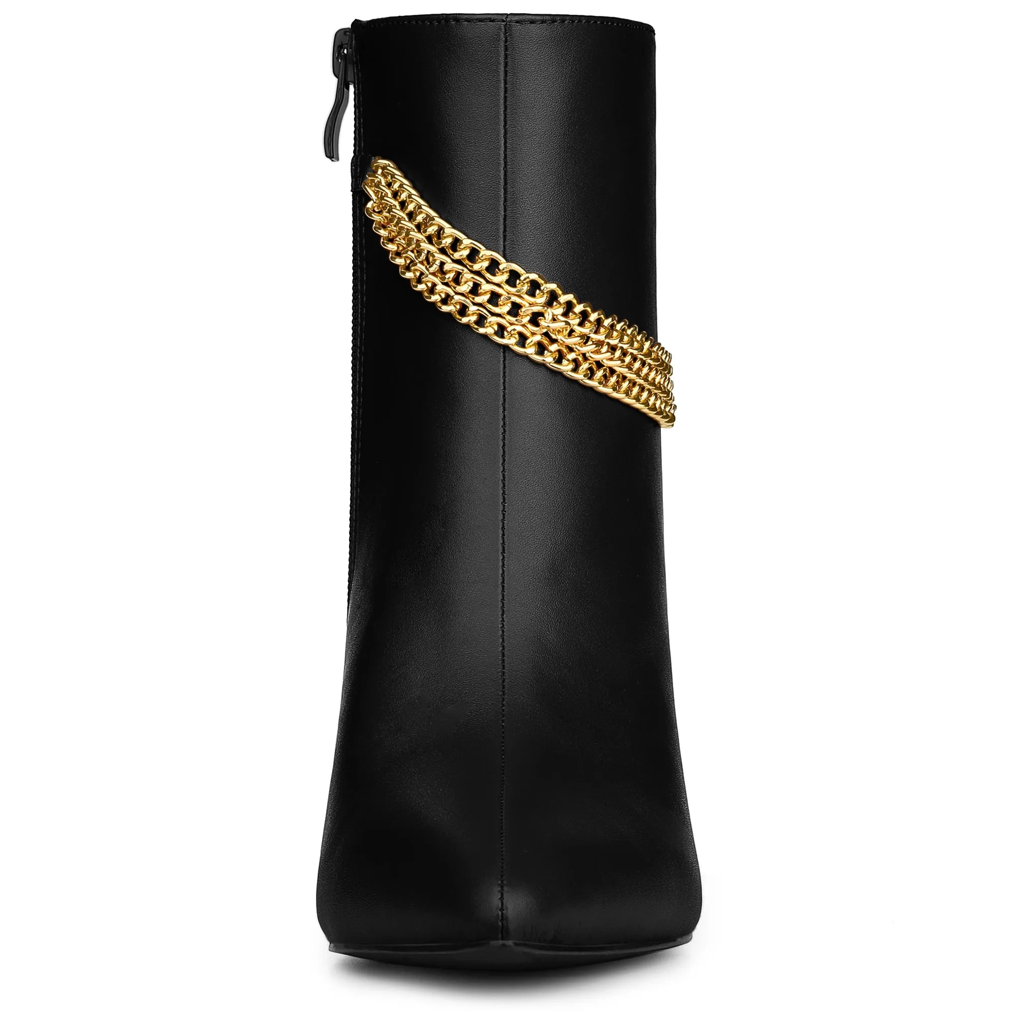 Pointy Toe Stiletto Heel Chain Ankle Boots