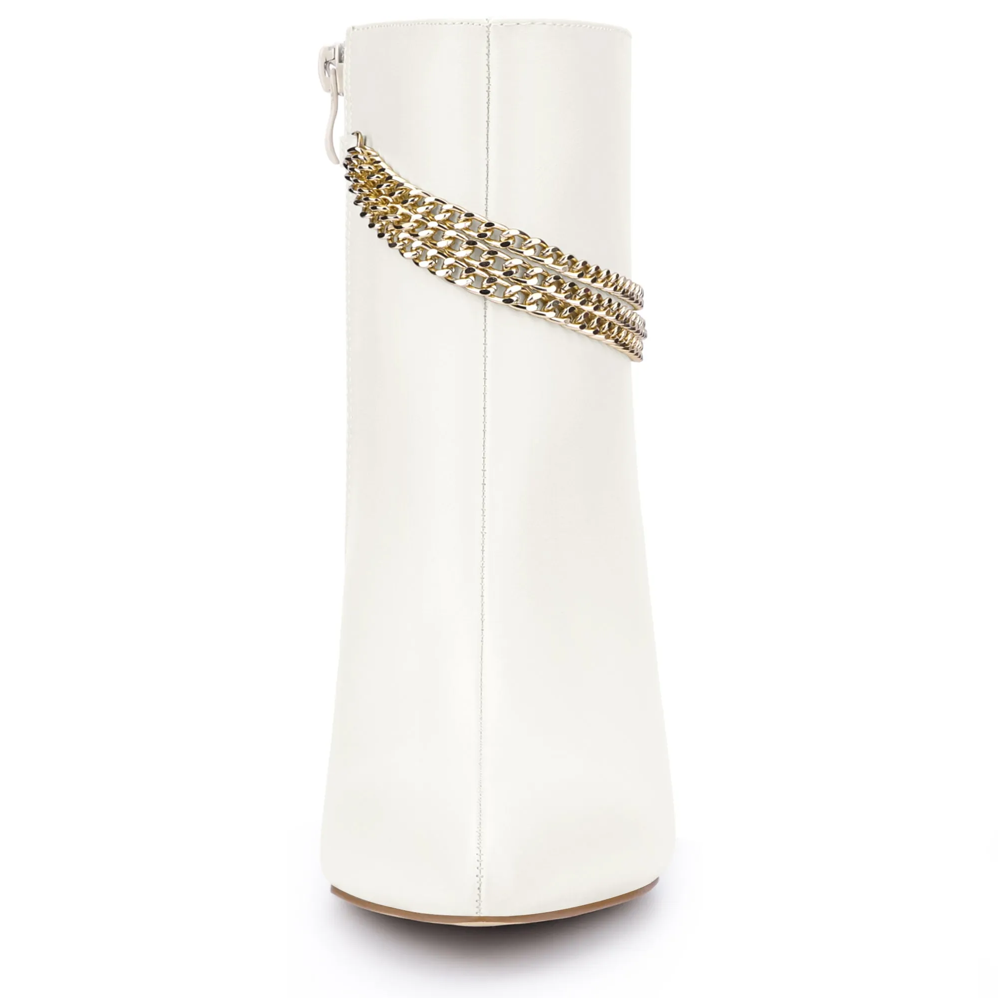 Pointy Toe Stiletto Heel Chain Ankle Boots