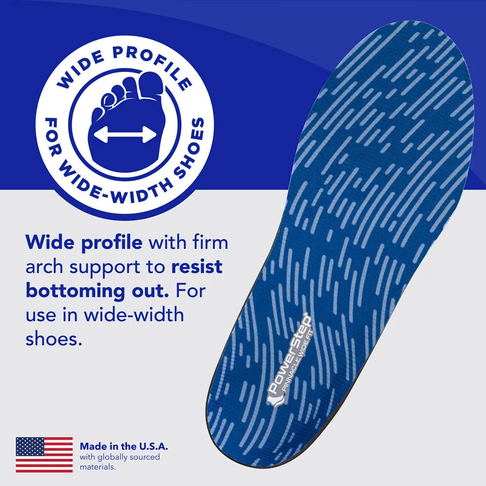 PowerStep Wide Insoles | Wide Feet Arch Support Orthotic, Extra Wide