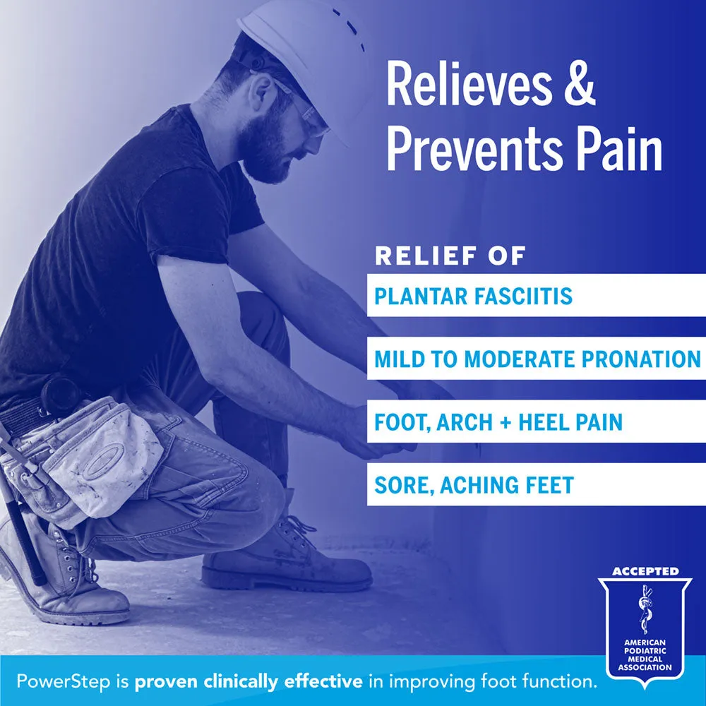 PowerStep Work Insoles | Work Boot Arch Support Orthotic for Standing All Day
