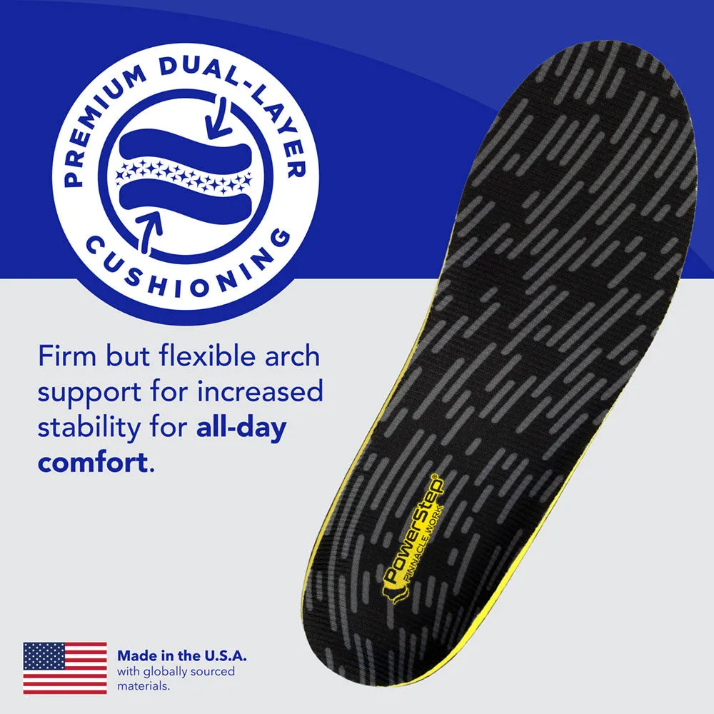 PowerStep Work Insoles | Work Boot Arch Support Orthotic for Standing All Day