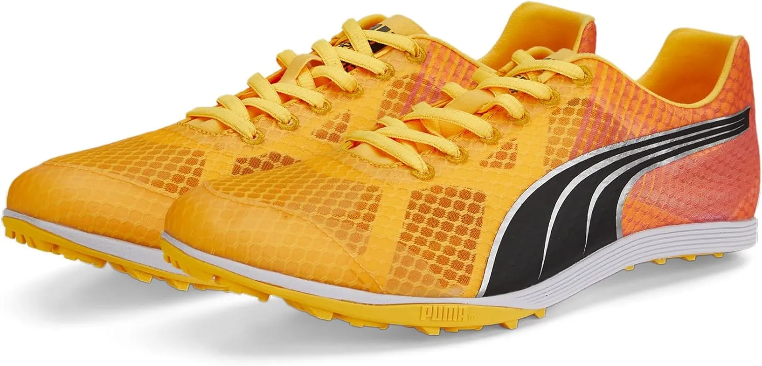 PUMA Men's Evospeed Crossfox Track and Field Shoes, Sun Stream-Sunset Glow-Black, 11
