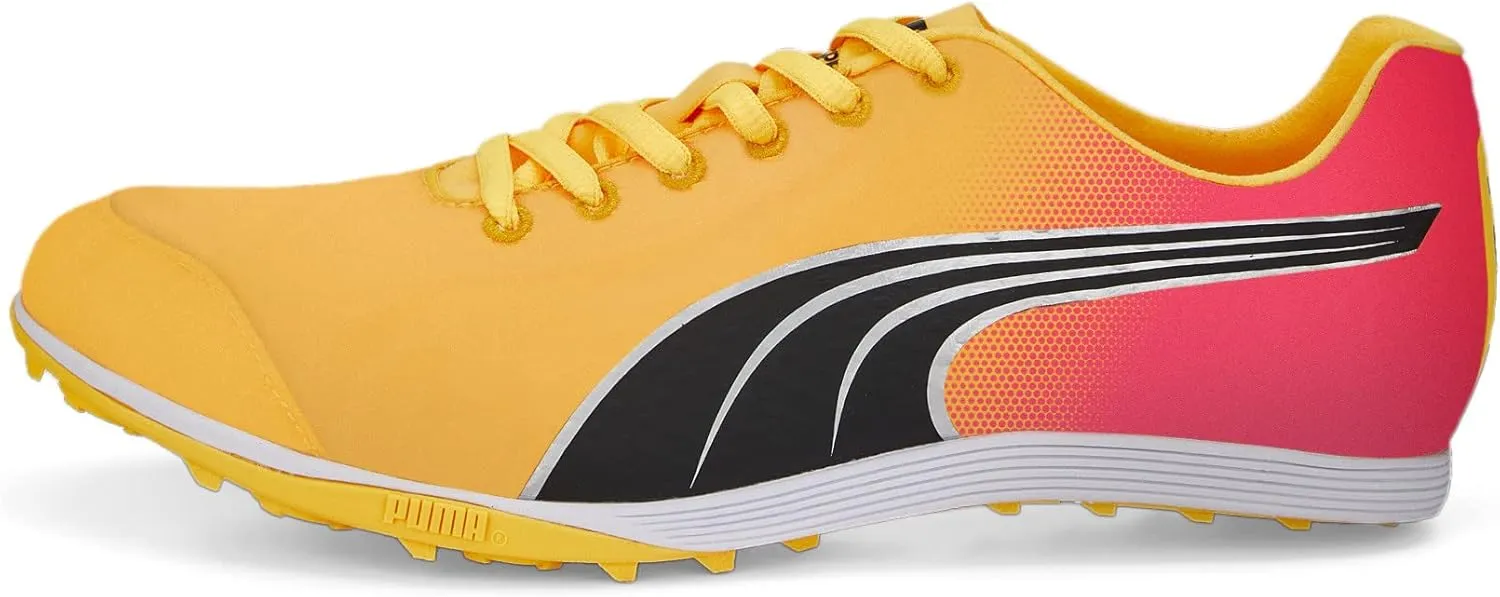 PUMA Men's Evospeed Crossfox Track and Field Shoes, Sun Stream-Sunset Glow-Black, 11