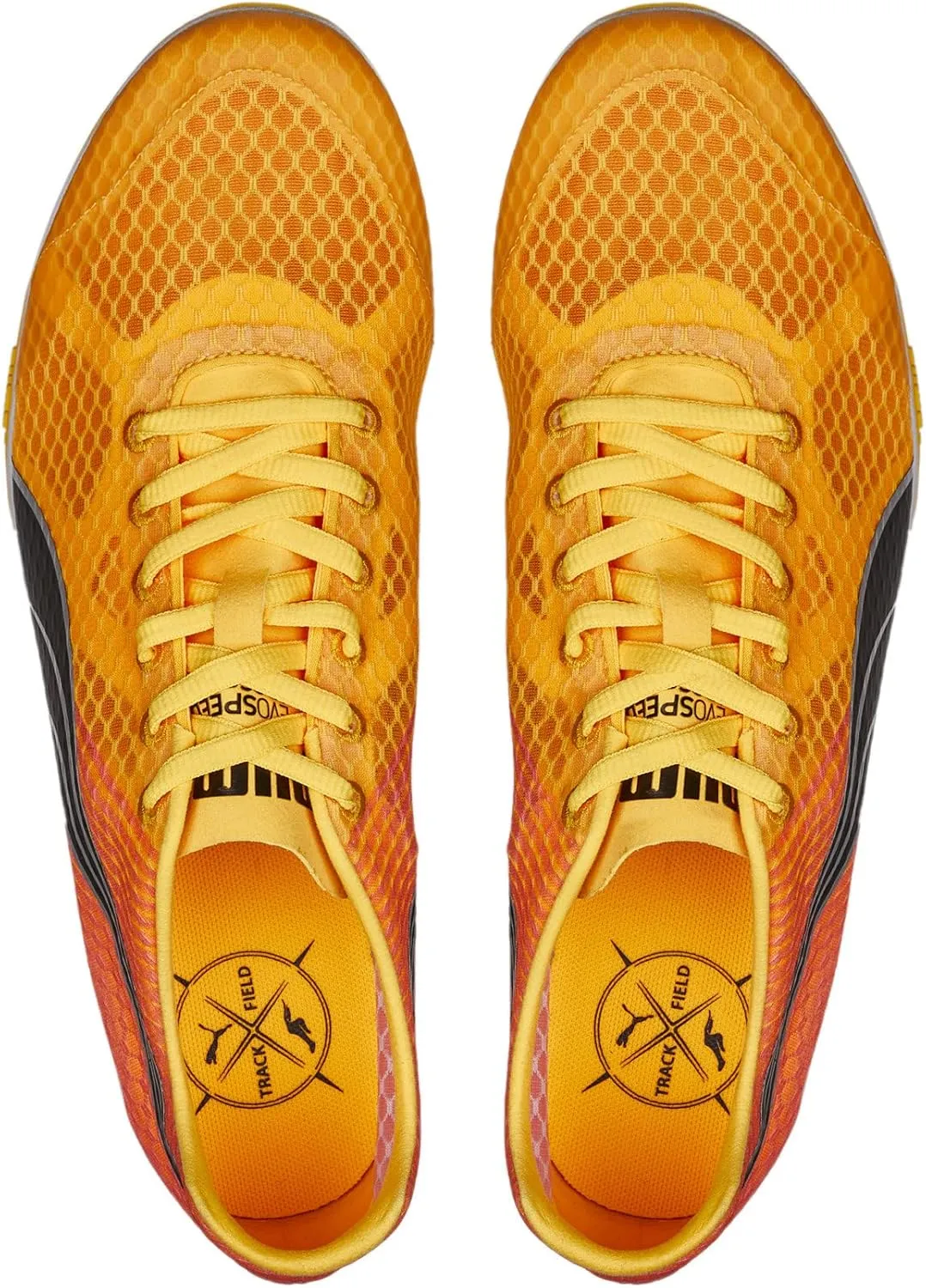PUMA Men's Evospeed Crossfox Track and Field Shoes, Sun Stream-Sunset Glow-Black, 11
