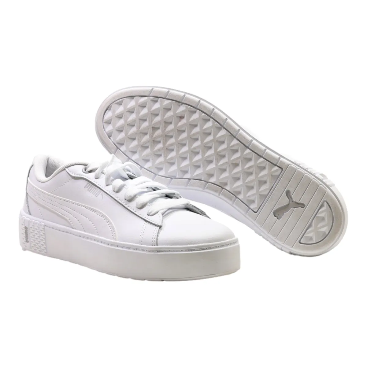 PUMA Platform Trainers White Leather Womens UK 5.5