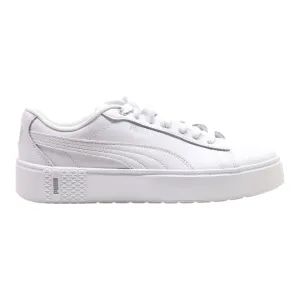 PUMA Platform Trainers White Leather Womens UK 5.5