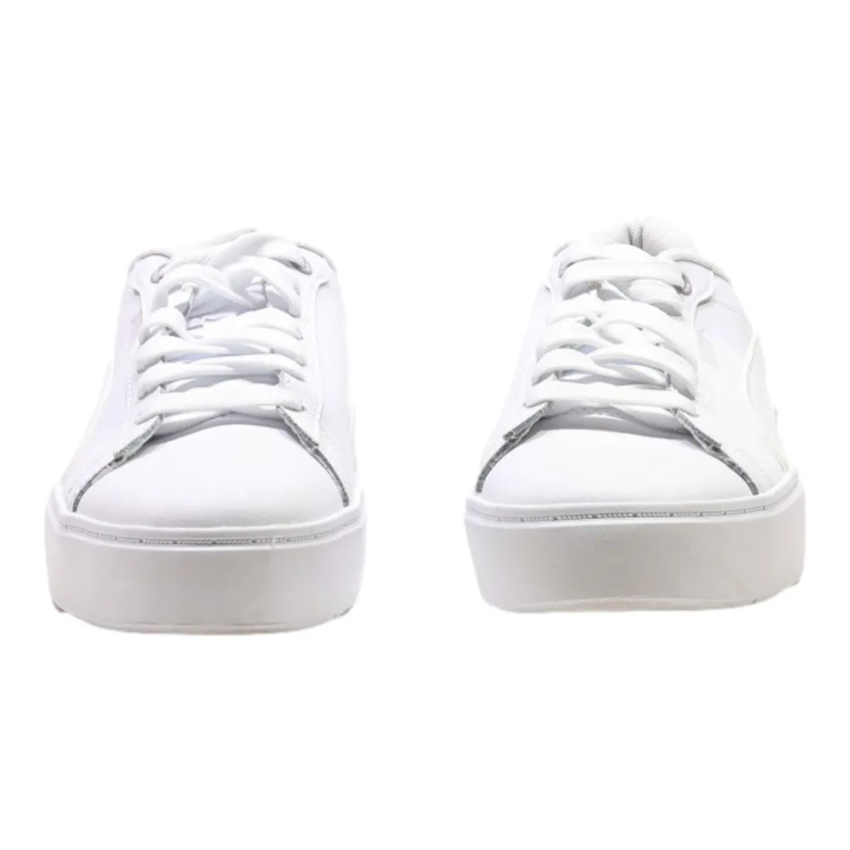 PUMA Platform Trainers White Leather Womens UK 5.5