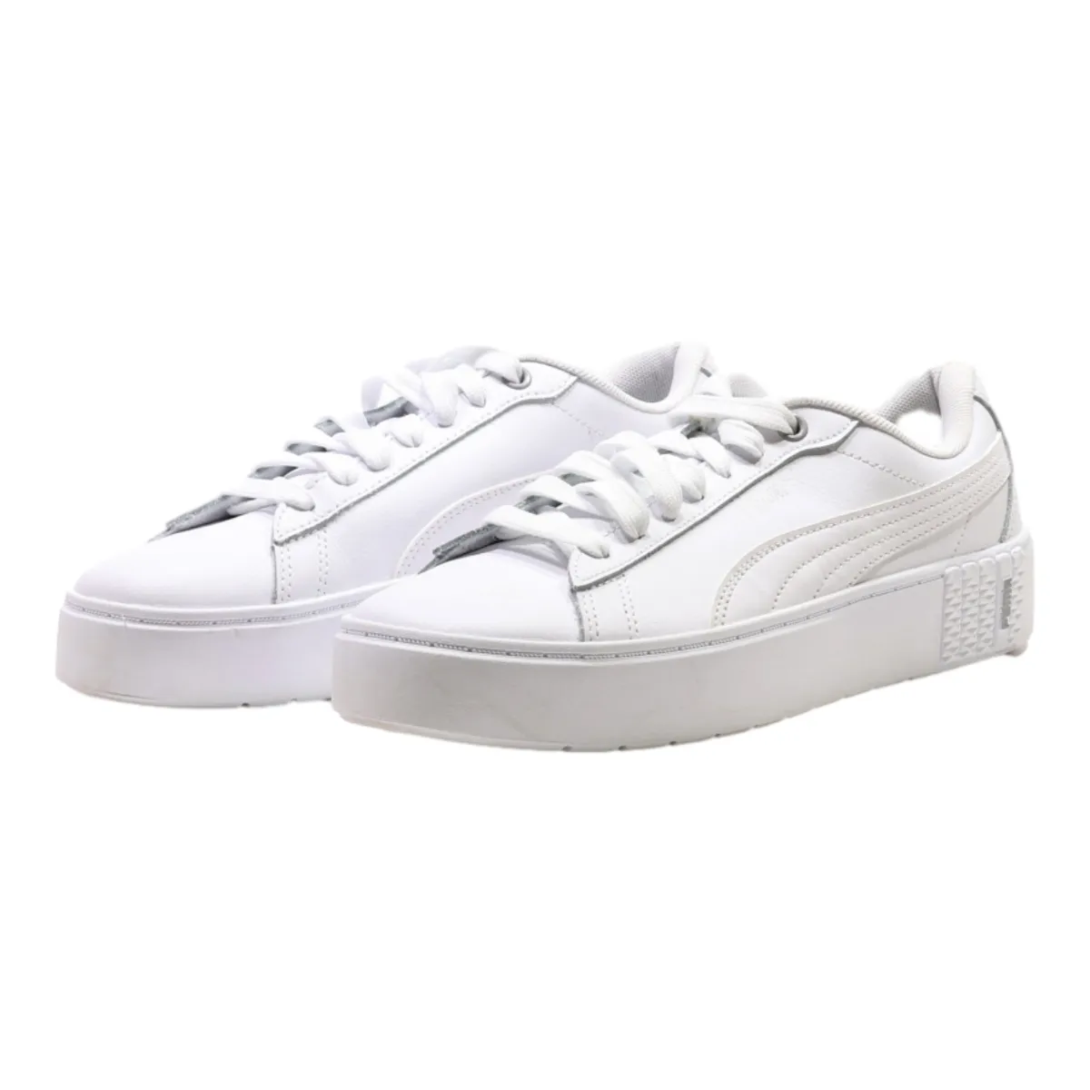 PUMA Platform Trainers White Leather Womens UK 5.5