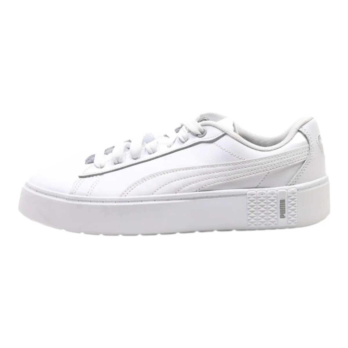 PUMA Platform Trainers White Leather Womens UK 5.5