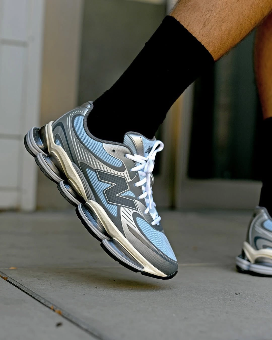 sock liner Flex Step New Balance Abzorb 2000 Light Chrome Blue avec Silver Metalic et Castlerock