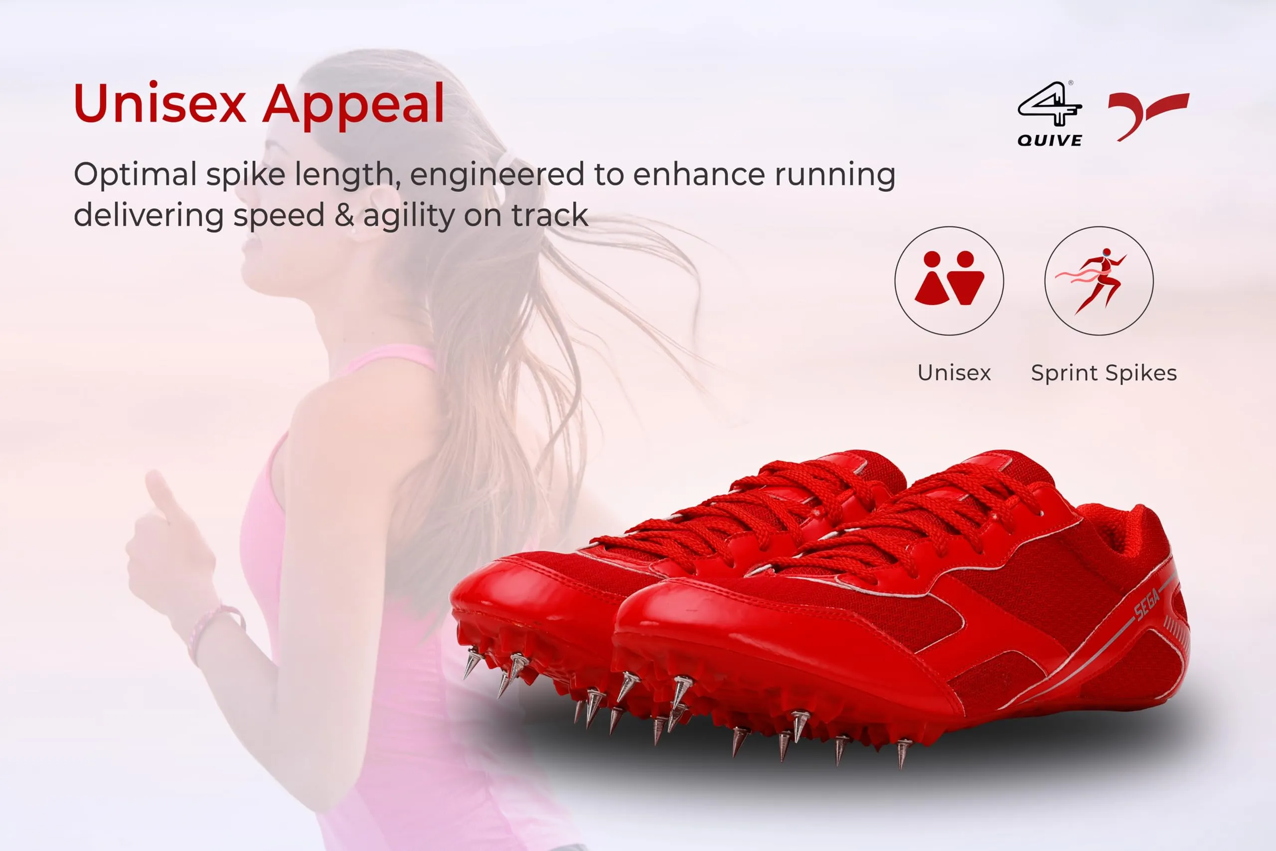 QUIVE SEGA Flower Metal Spikes Track and Field Running Shoes