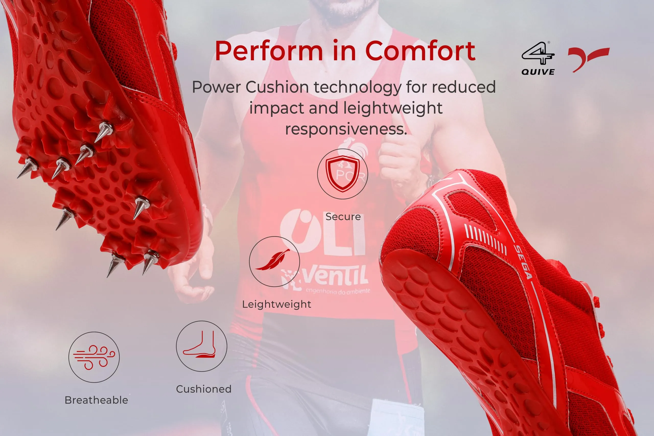 QUIVE SEGA Flower Metal Spikes Track and Field Running Shoes