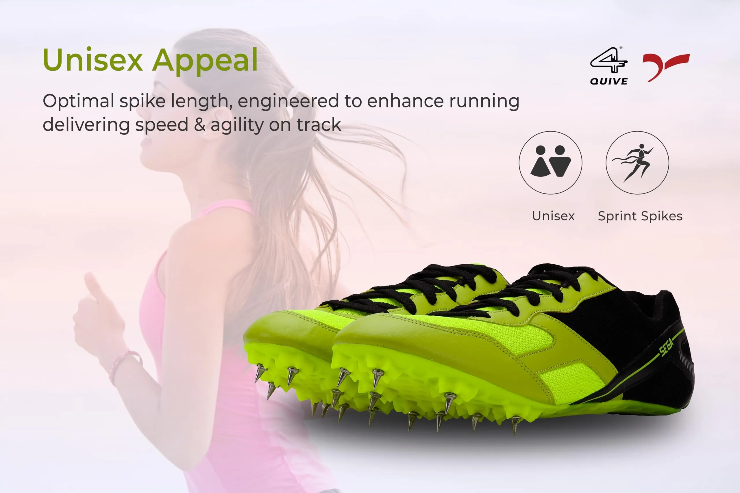 QUIVE SEGA Flower Metal Spikes Track and Field Running Shoes