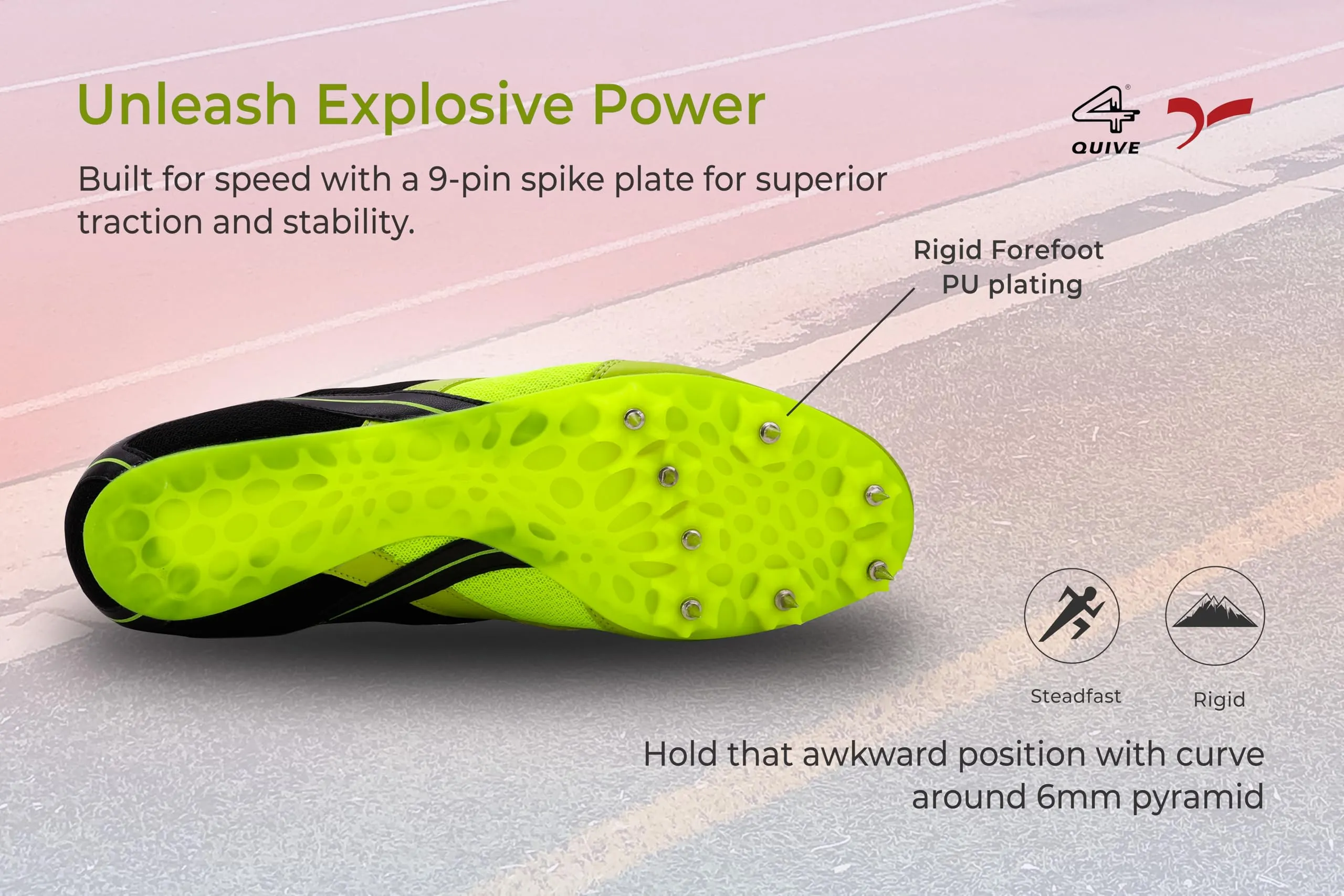 QUIVE SEGA Flower Metal Spikes Track and Field Running Shoes