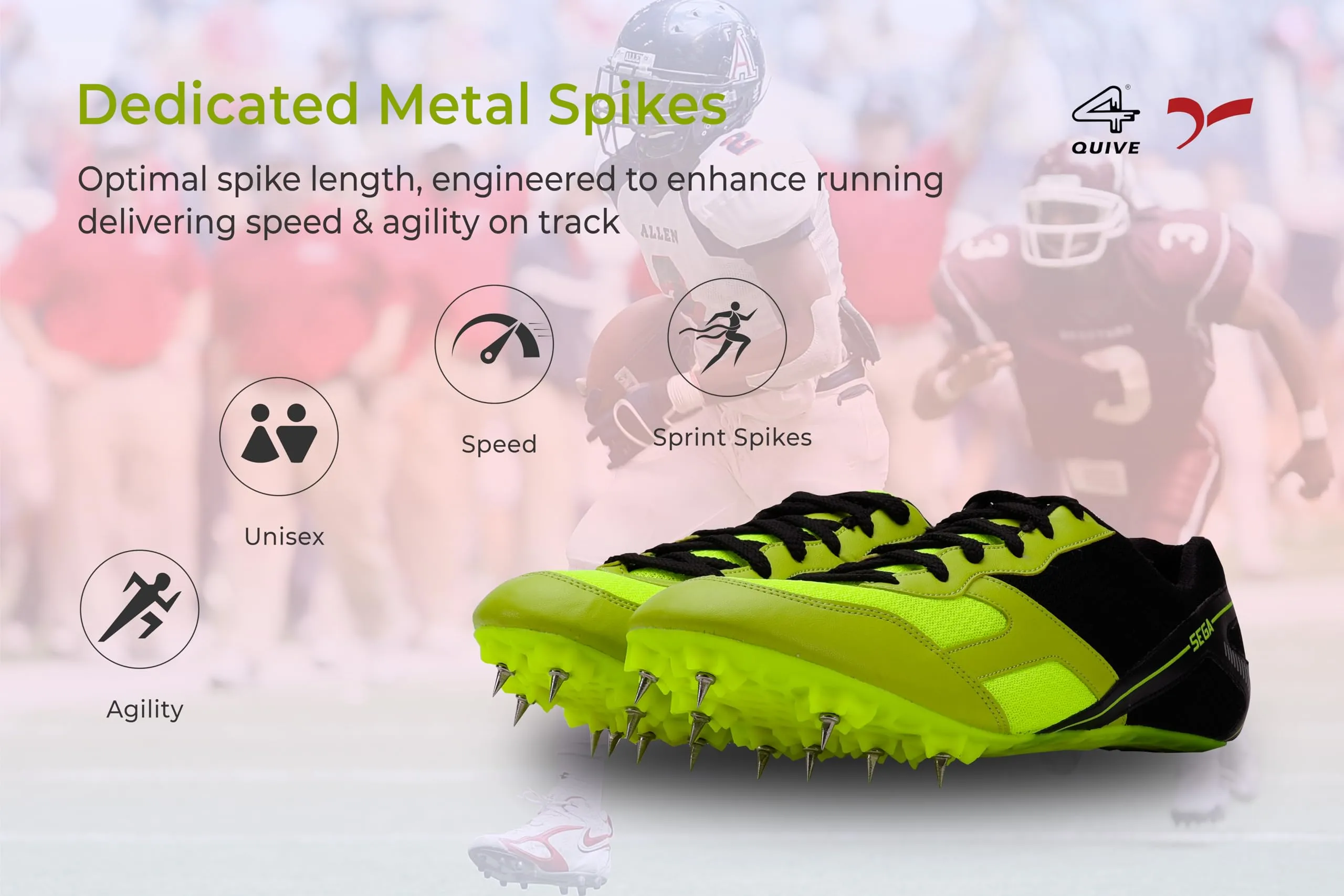 QUIVE SEGA Flower Metal Spikes Track and Field Running Shoes