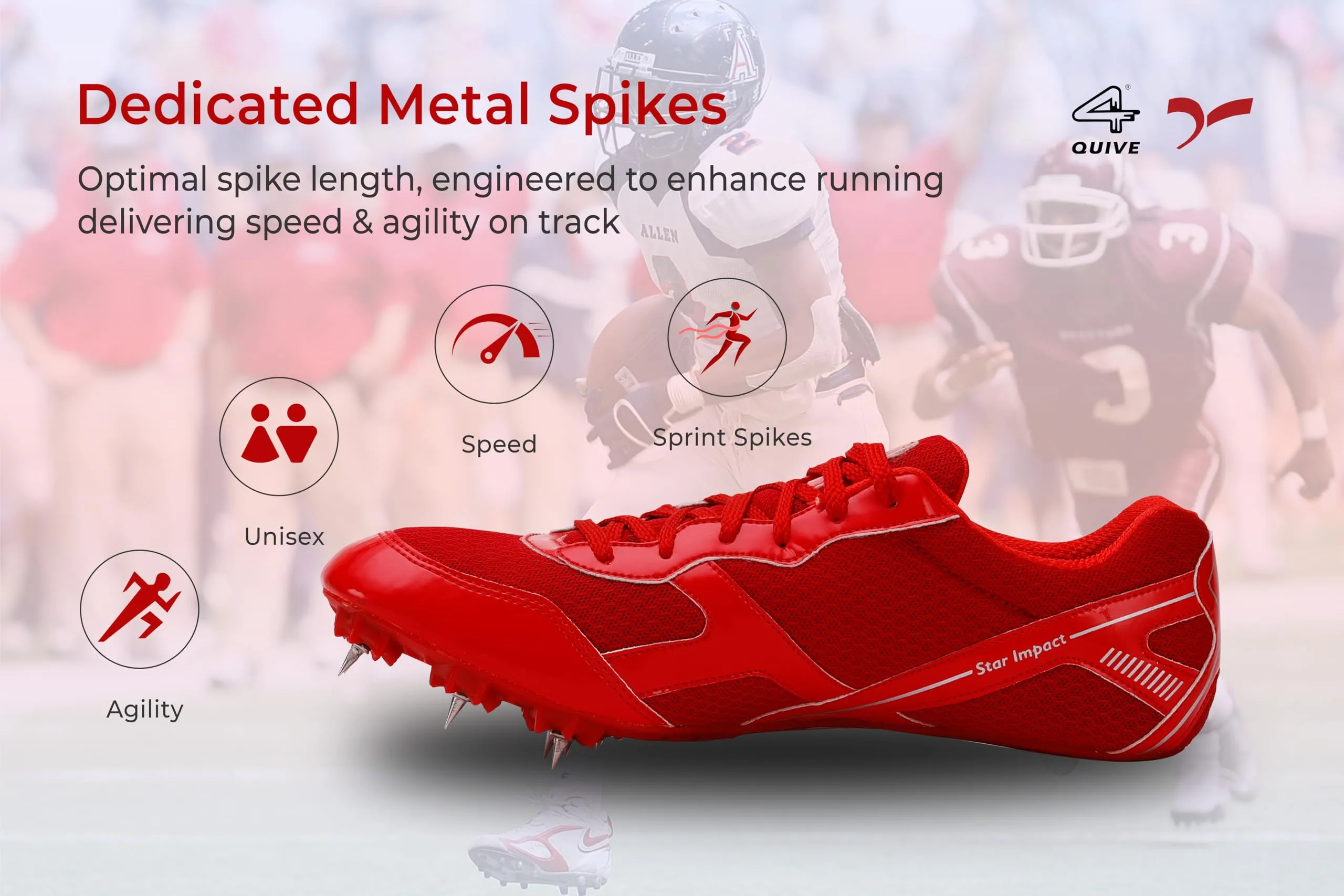 QUIVE SEGA Flower Metal Spikes Track and Field Running Shoes