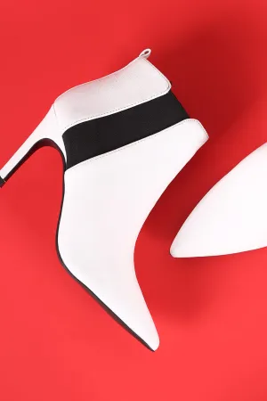 Qupid Crinkled Pointy Toe Stiletto Chelsea Booties