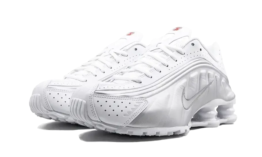 Nike Shox R4 White Metallic Silver Street Vibe Work Travel