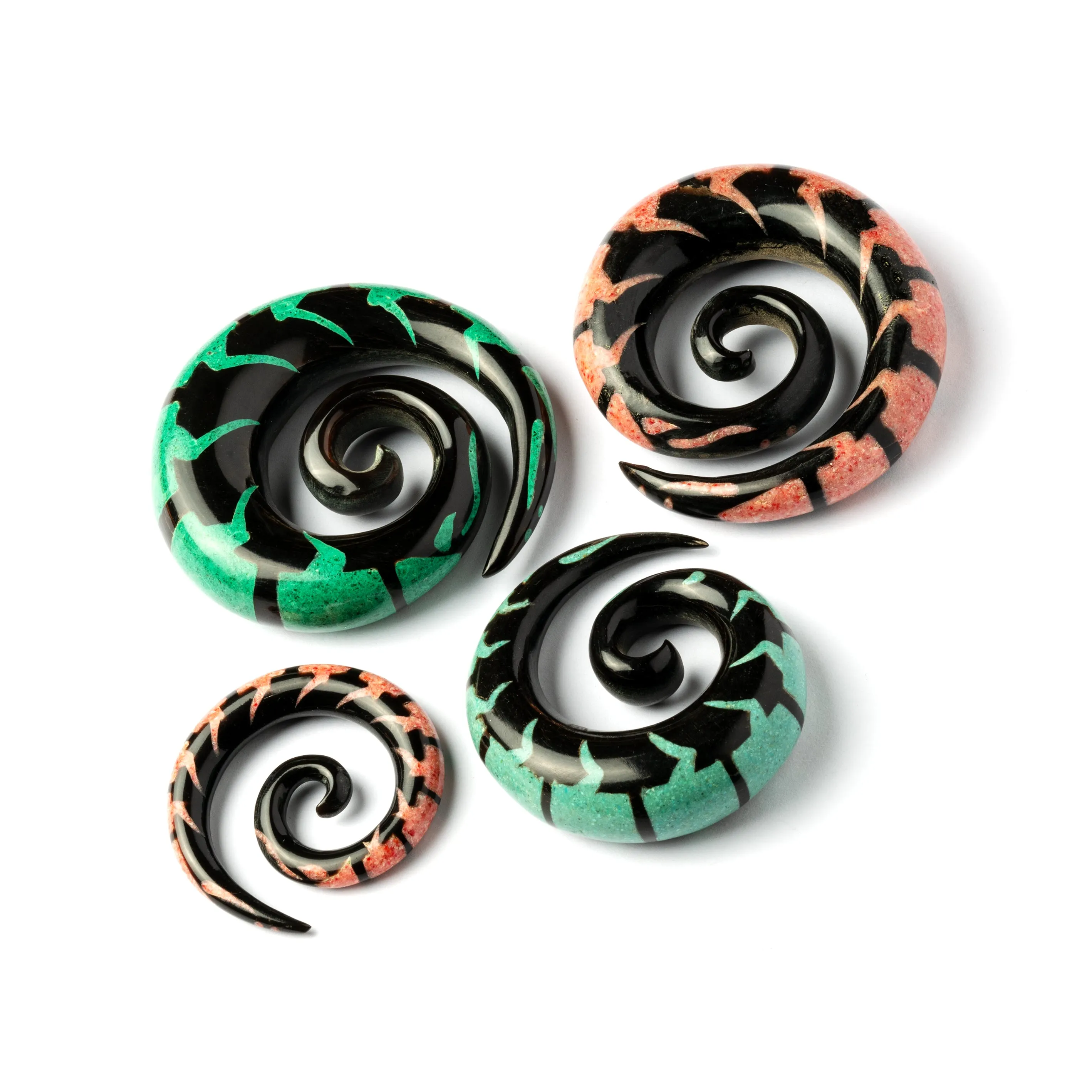 Red Coral Centipede Spiral Gauges