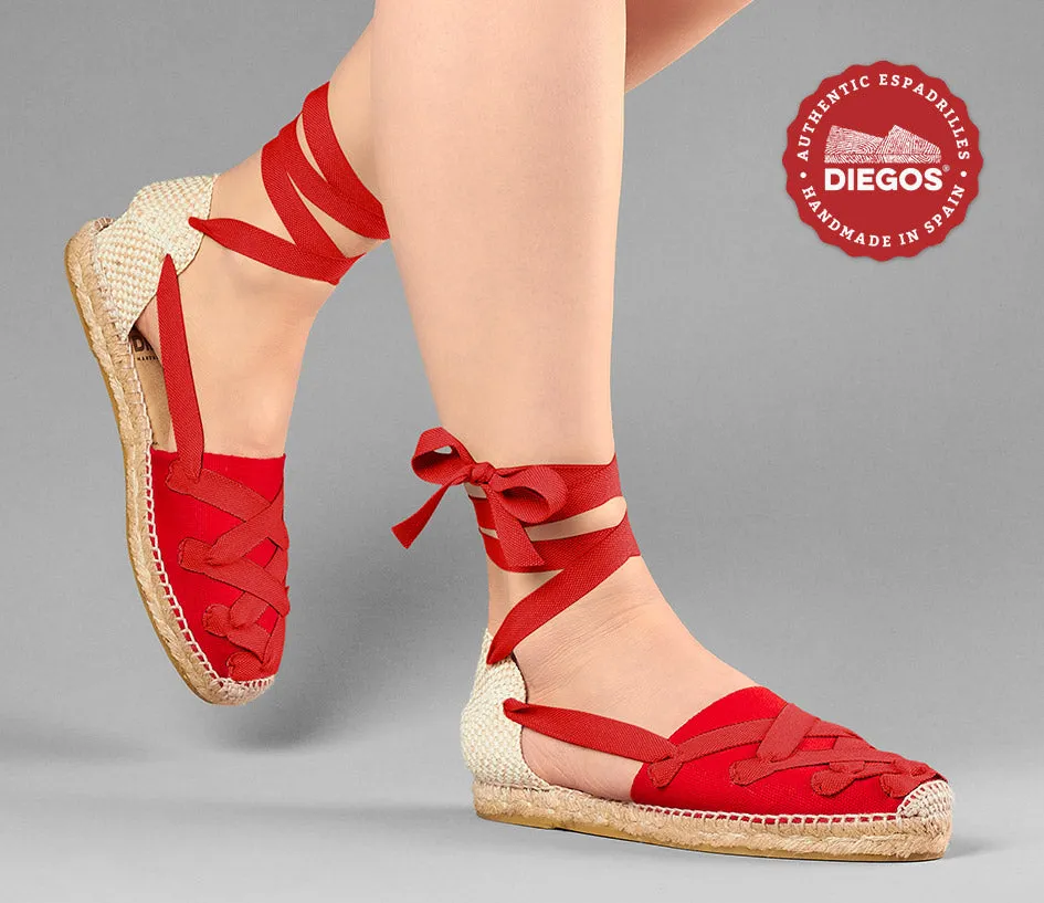 Red flat Lola Pamplona espadrilles