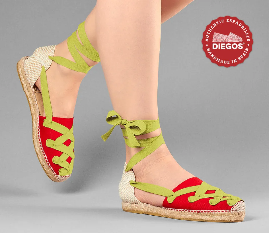 Red flat Lola Pamplona espadrilles