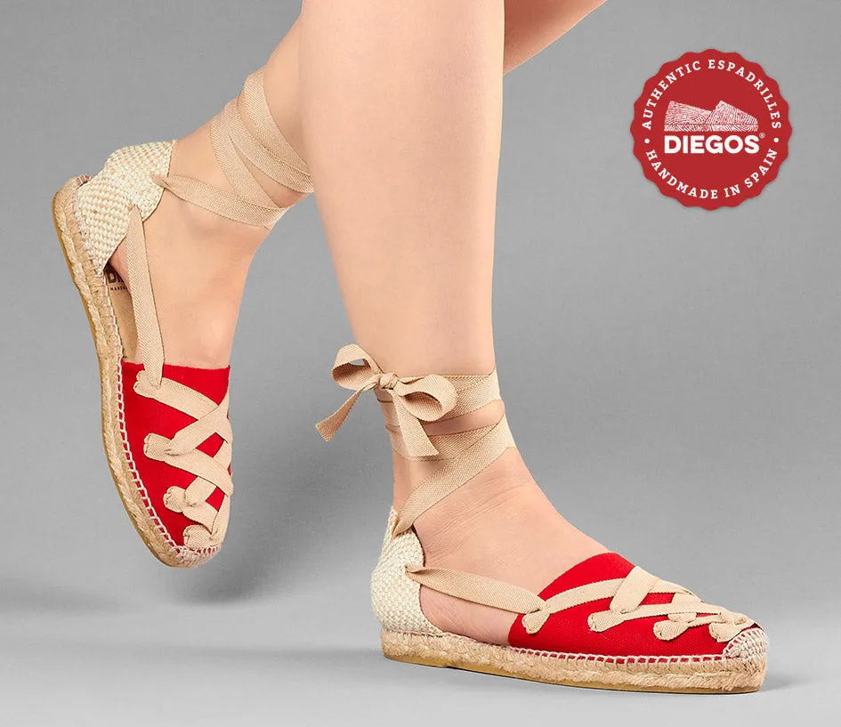 Red flat Lola Pamplona espadrilles