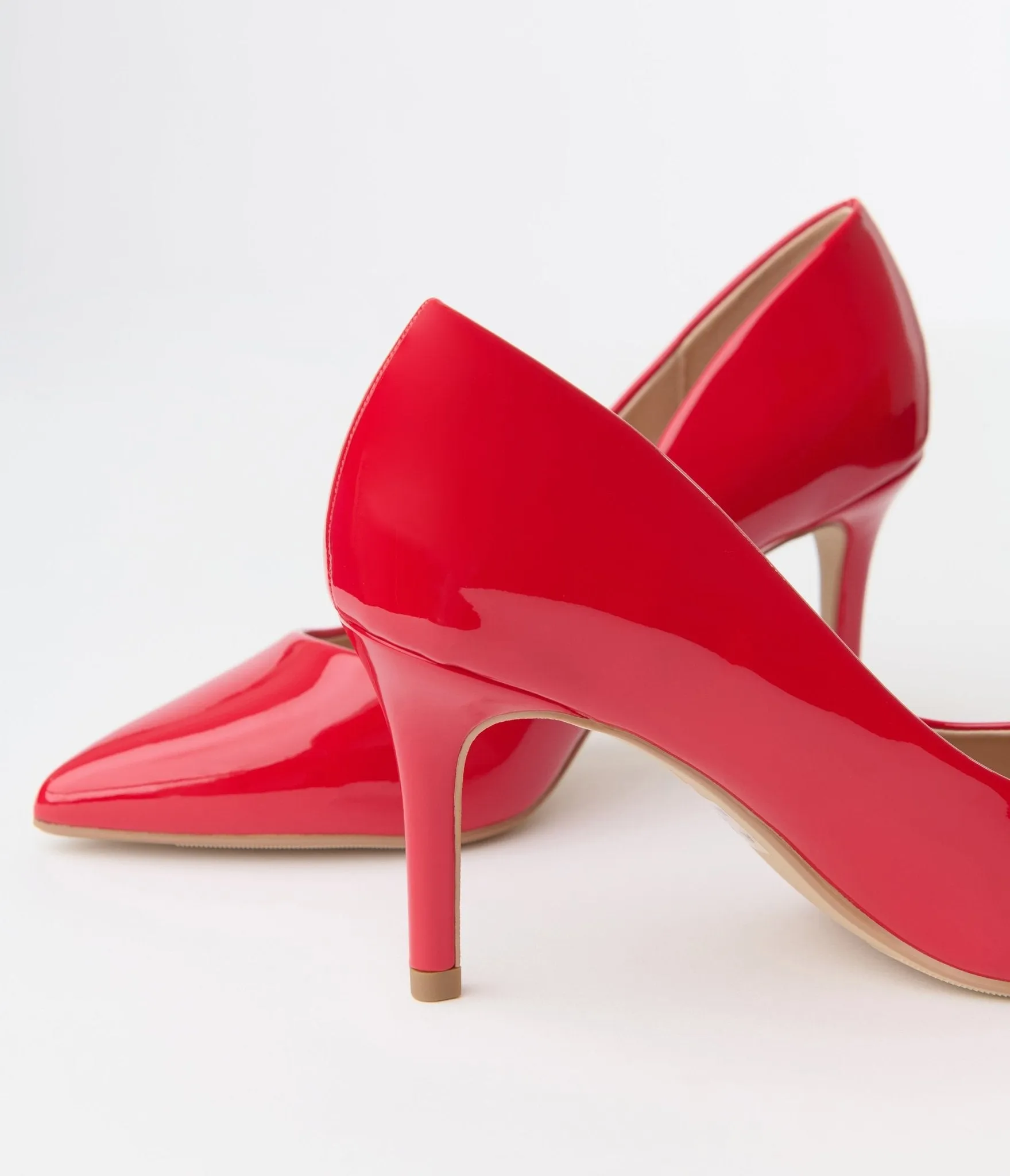 Red Patent Leatherette Stiletto Heels
